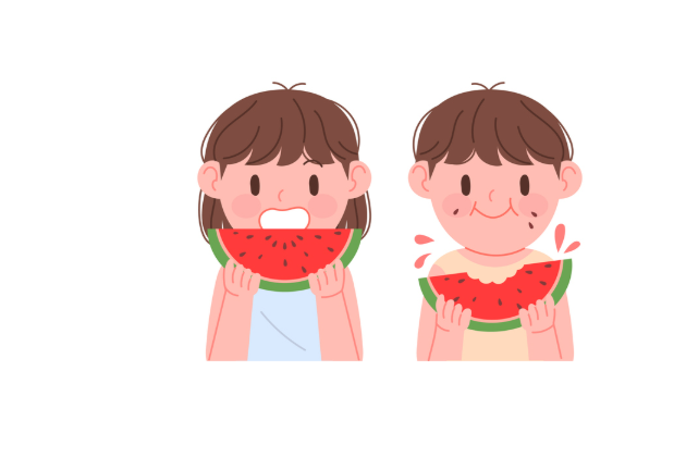 수박을 나눠 먹는 두 아이의 일러스트. 쌍둥이·다태아 임신은 인수·특약을 특히 꼼꼼히 비교해 보시면 좋습니다.